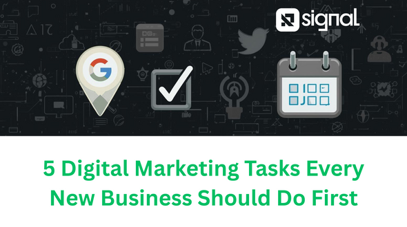 Five digital marketing steps for new businesses, Google Business Profile, social media, directory listings, posting calendar, website SEO